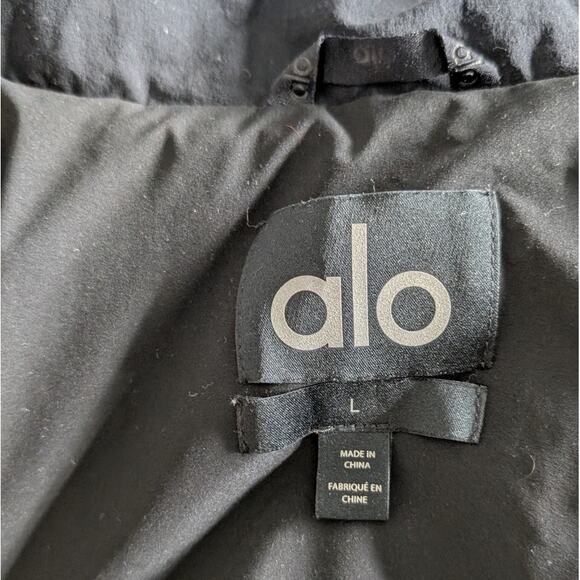 Alo Yoga Black Incline Puffer Full Zip Oversized Relaxed Fit Vest, size L - Picture 5 of 9